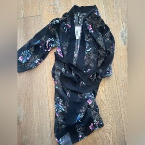 MT Black Floral Women's kimono